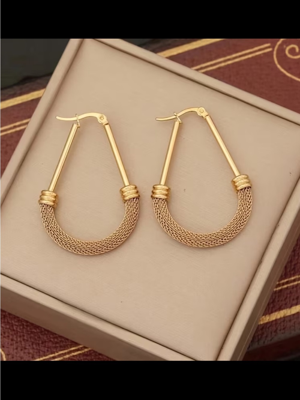 Affordable Fashion Finds Gold Woven Hoop Drop Earrings